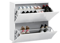 Scarpiera a 2 ante sagomate bianco laccato lucido, linea arco, ZTC21300101