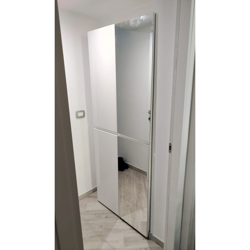 Scarpiera XXL a 4 ante e 2 specchi MISTER Made in Italy cm 80x35x200h