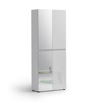 Scarpiera XXL a 4 ante e 2 specchi MISTER Made in Italy cm 80x35x200h