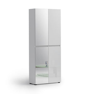 Scarpiera XXL a 4 ante e 2 specchi MISTER Made in Italy cm 80x35x200h