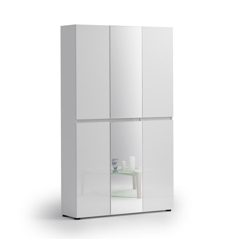 Scarpiera XXL a 6 ante e 2 specchi MISTER Made in Italy cm 120x35x200h