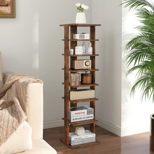 Scarpiera di legno salva spazio con 7 livelli da ingresso e camera da letto-Scaffale per scarpe per casa con dispositivo antiribaltamento Marrone