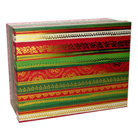 Scatola cartone 1-10 righe verde, rossoe oro rettangolare cm 37,5x29h16