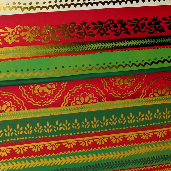 Scatola cartone 1-10 righe verde, rossoe oro rettangolare cm 37,5x29h16