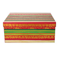 Scatola cartone 1-10 righe verde, rossoe oro rettangolare cm 37,5x29h16