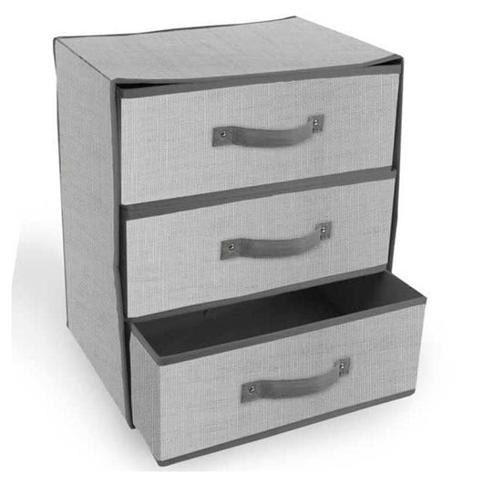 Scatola Contenitore Cassettiera In Tnt A 3 Cassetti Salvaspazio Pieghevole 30x36