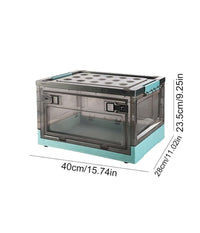 Scatola Contenitore Di Stoccaggio Pieghevole Salvaspazio Con Ruote 40x28x24 Cm         