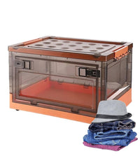 Scatola Contenitore Stoccaggio Pieghevole Salvaspazio Con Ruote 51 X 34 X 24 Cm         