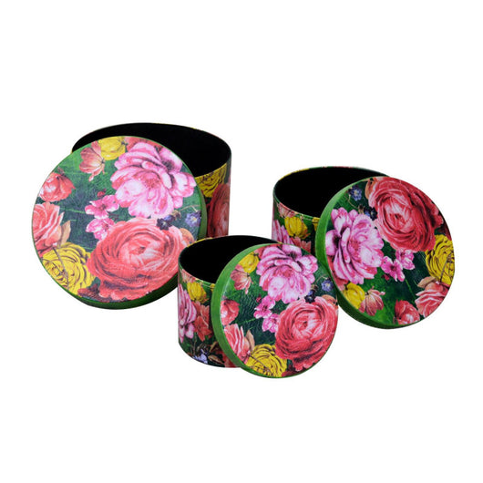 Scatola ecopelle 1-3 multicolor tondo cm ø27h17,5