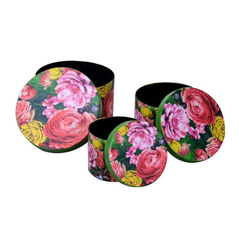 Scatola ecopelle 1-3 multicolor tondo cm ø27h17,5