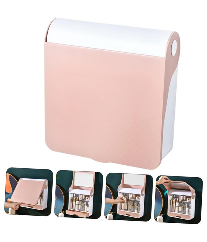 Scatola Espositore Organizer Trucco Contenitore Per Cosmetici Porta Trucchi Rosa         