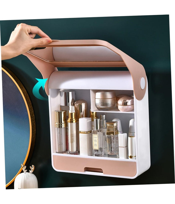 Scatola Espositore Organizer Trucco Contenitore Per Cosmetici Porta Trucchi Rosa         
