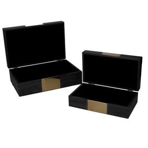 Scatola legno 1-2 nero rettangolare cm 31x20h10