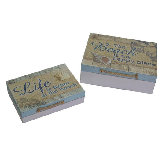 Scatola mare legno 1-2 conchiglia rettangolare cm 24x18h8