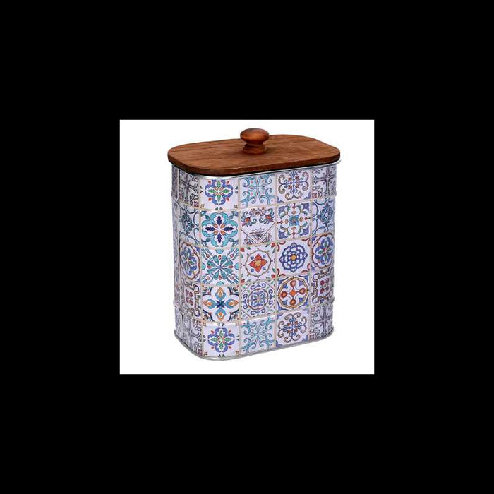 Scatola metallo mandala bianco ovale cm 13x8,5h16,3