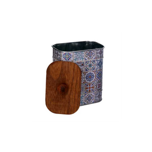 Scatola metallo mandala bianco ovale cm 13x8,5h16,3