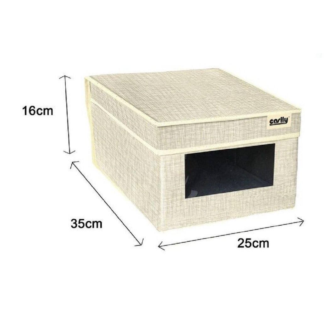 Trade Shop - Scatola Porta Documenti Ufficio Box Organizer Portatutto 25x35x16cm Grigio 69690 -