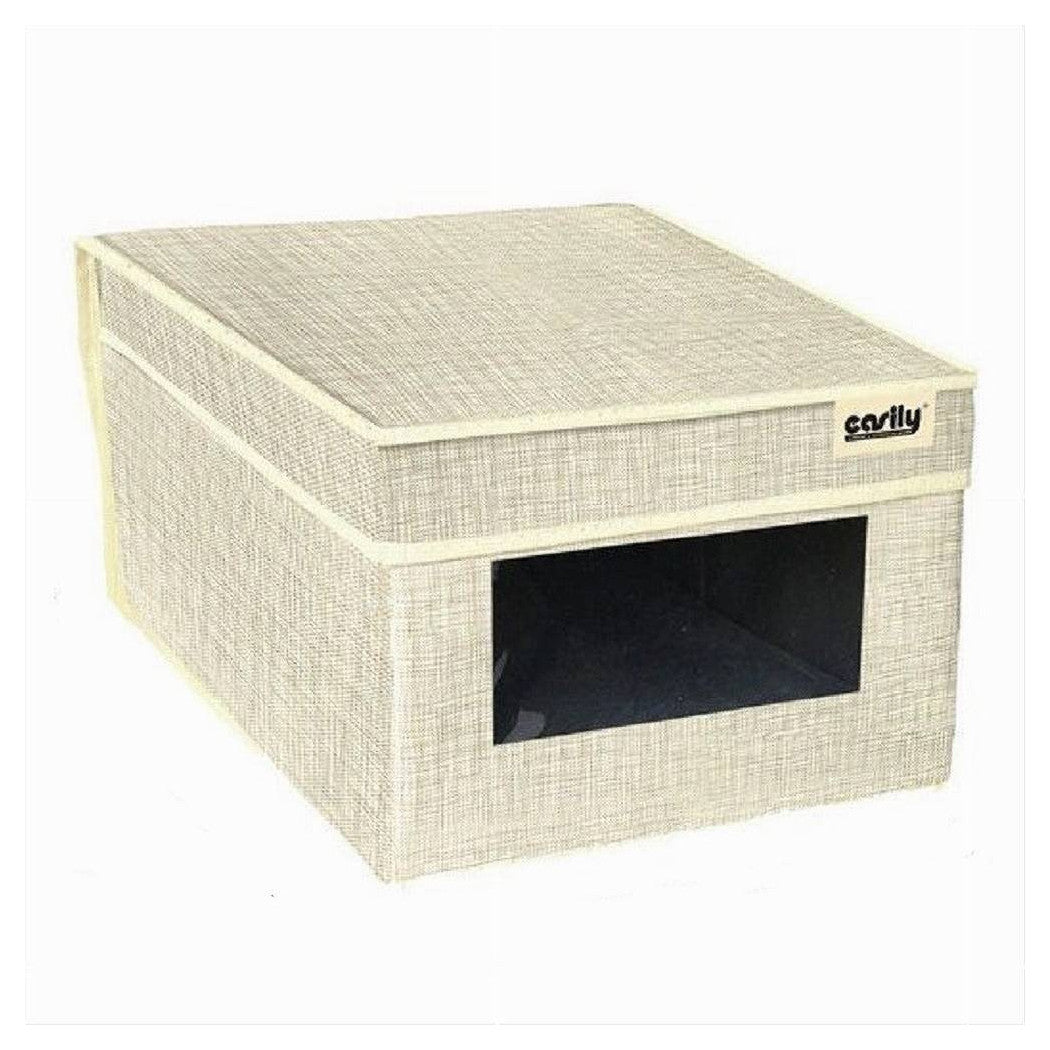 Trade Shop - Scatola Porta Documenti Ufficio Box Organizer Portatutto 25x35x16cm Grigio 69690 -