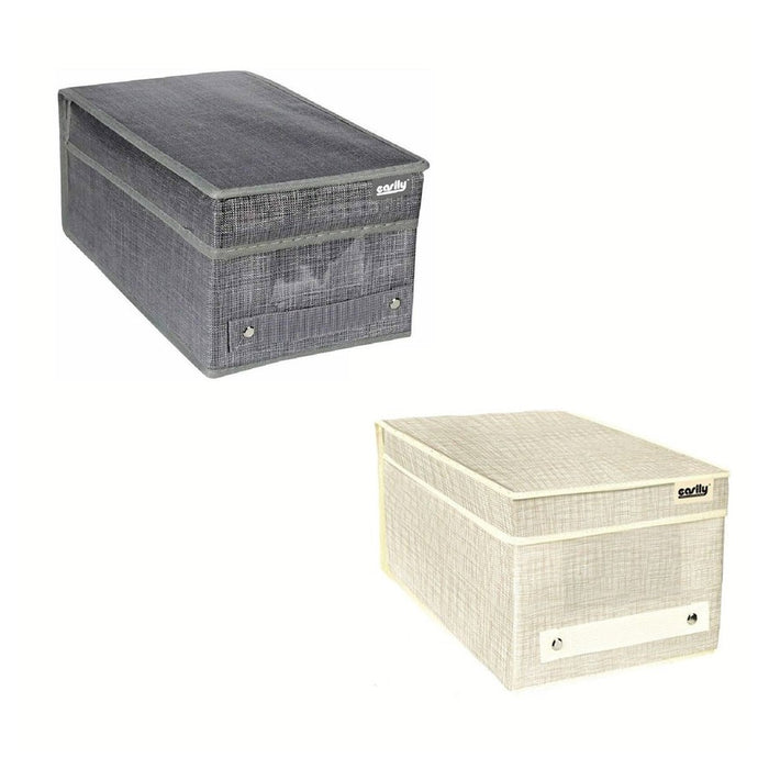 Trade Shop - Scatola Portadocumenti Da Ufficio Box Organizer Portatutto 18 X 33 X 15 Cm 69689 -