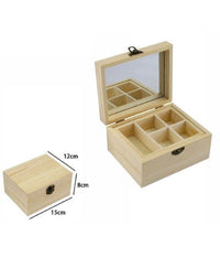 Scatola Portagioie In Legno Con Specchio 5 Posti Scomparti 74022a Ly-10658         