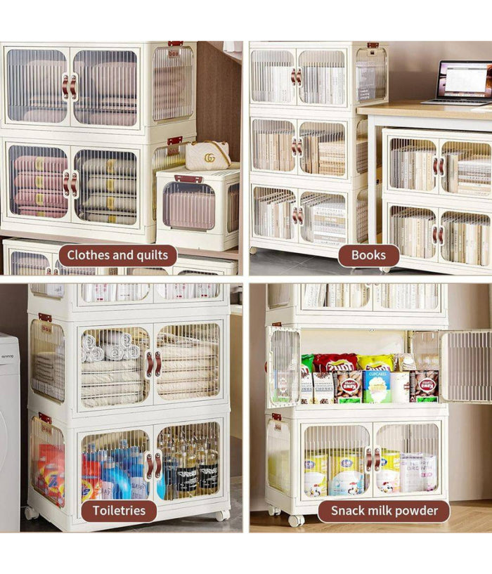 Scatola Portaoggetti Contenitori Salva Spazio Quattro Strati Per Arredo Casa         