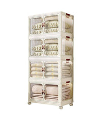 Scatola Portaoggetti Contenitori Salva Spazio Quattro Strati Ruote E Coperchio         