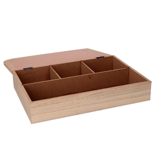 Scatola portathe legno marrone rettangolare cm 20x6x29