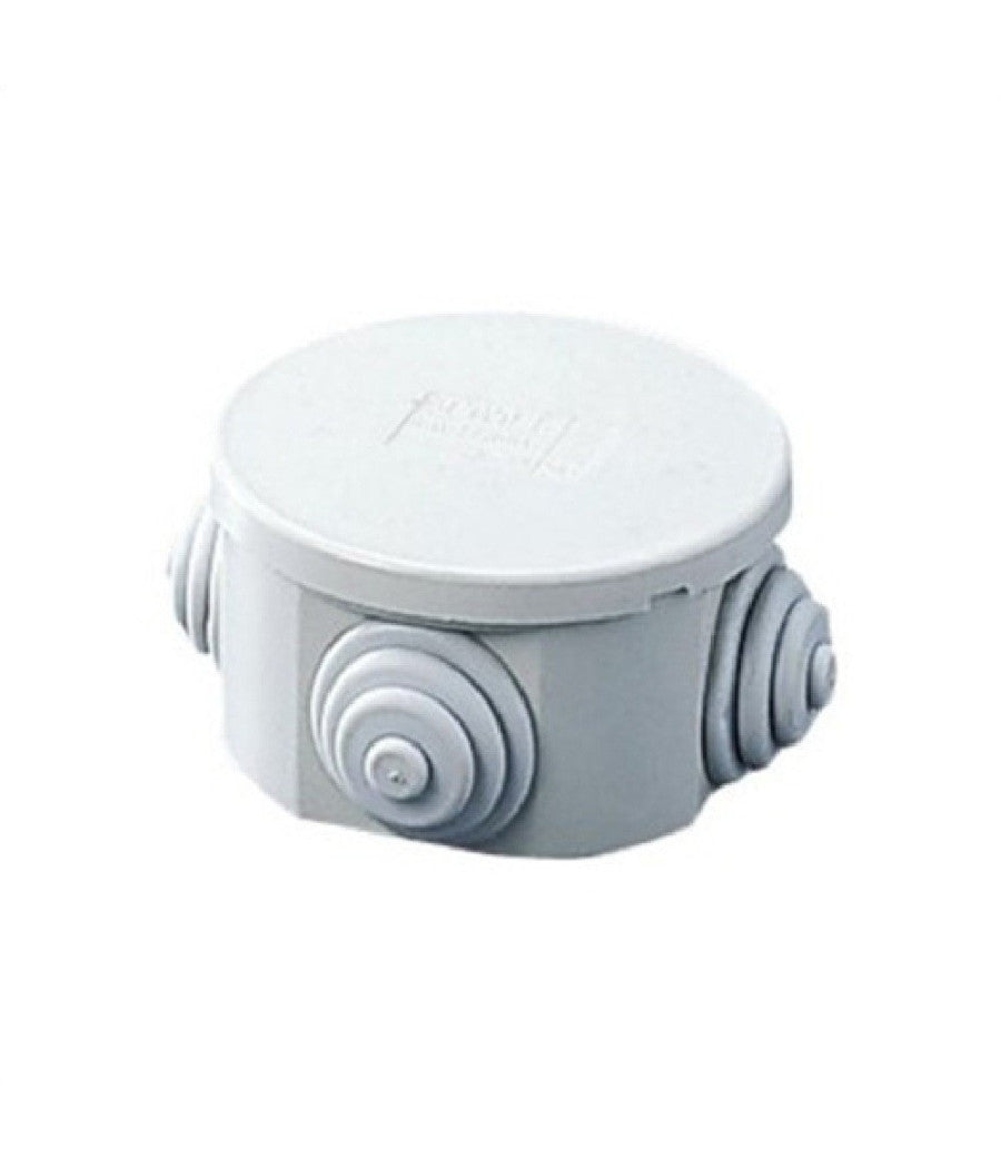 Scatola Stagna Cassetta Rotonda Coperchio A Pressione 80x40mm Ip44 Con Passacavi         