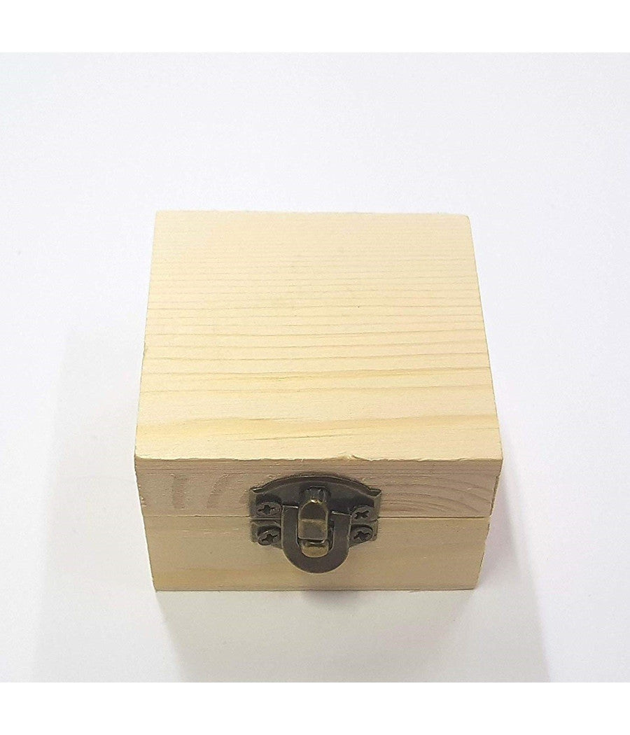 Scatole Baule Scatola 2 Pezzi Legno  64883 Quadrato Portagioie 5.5x5.5x4 Cm         