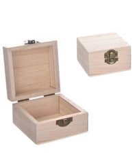 Scatole Baule Scatola 2 Pezzi Legno  64884 Quadrato 6x6x5 Cm Decoupage Gioie         