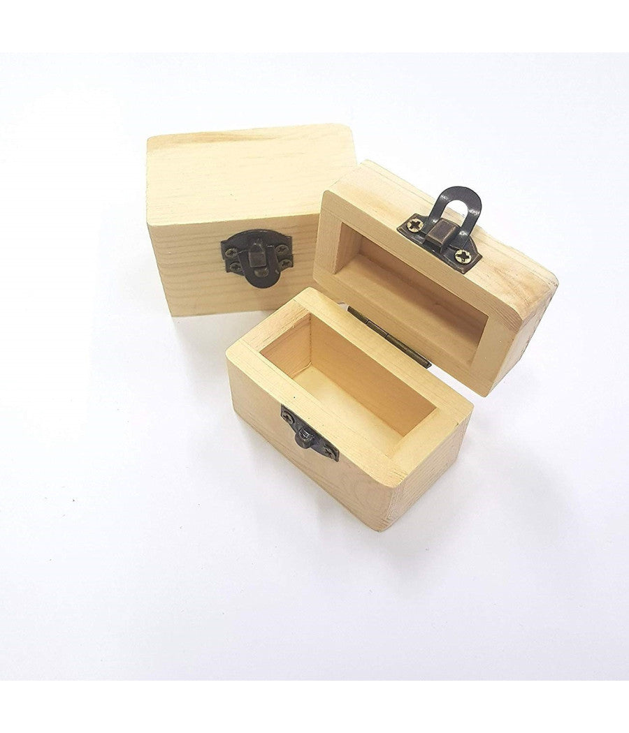 Scatole Baule Scatola 2 Pezzi Legno  64886 Portagioie 6x3.5x4 Cm Decoupage         