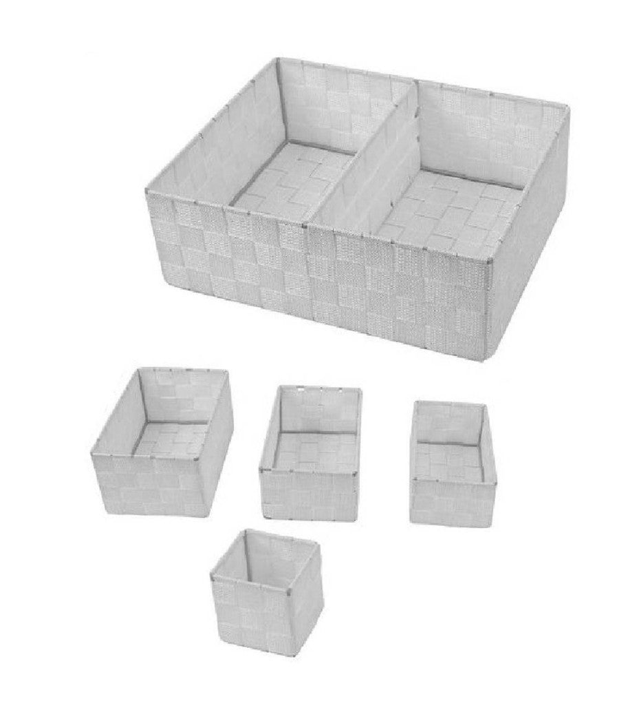 Scatole In Tessuto Componibili Organizer Per Bagno Armadi Scaffali 79079 Grigio         