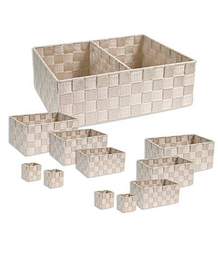 Scatole In Tessuto Componibili Organizer Per Bagno Armadi Scaffali 79081 Beige         