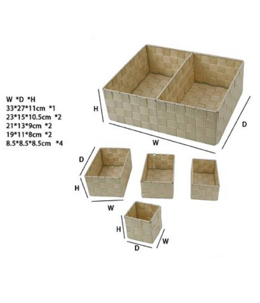 Scatole In Tessuto Componibili Organizer Per Bagno Armadi Scaffali 79081 Beige         