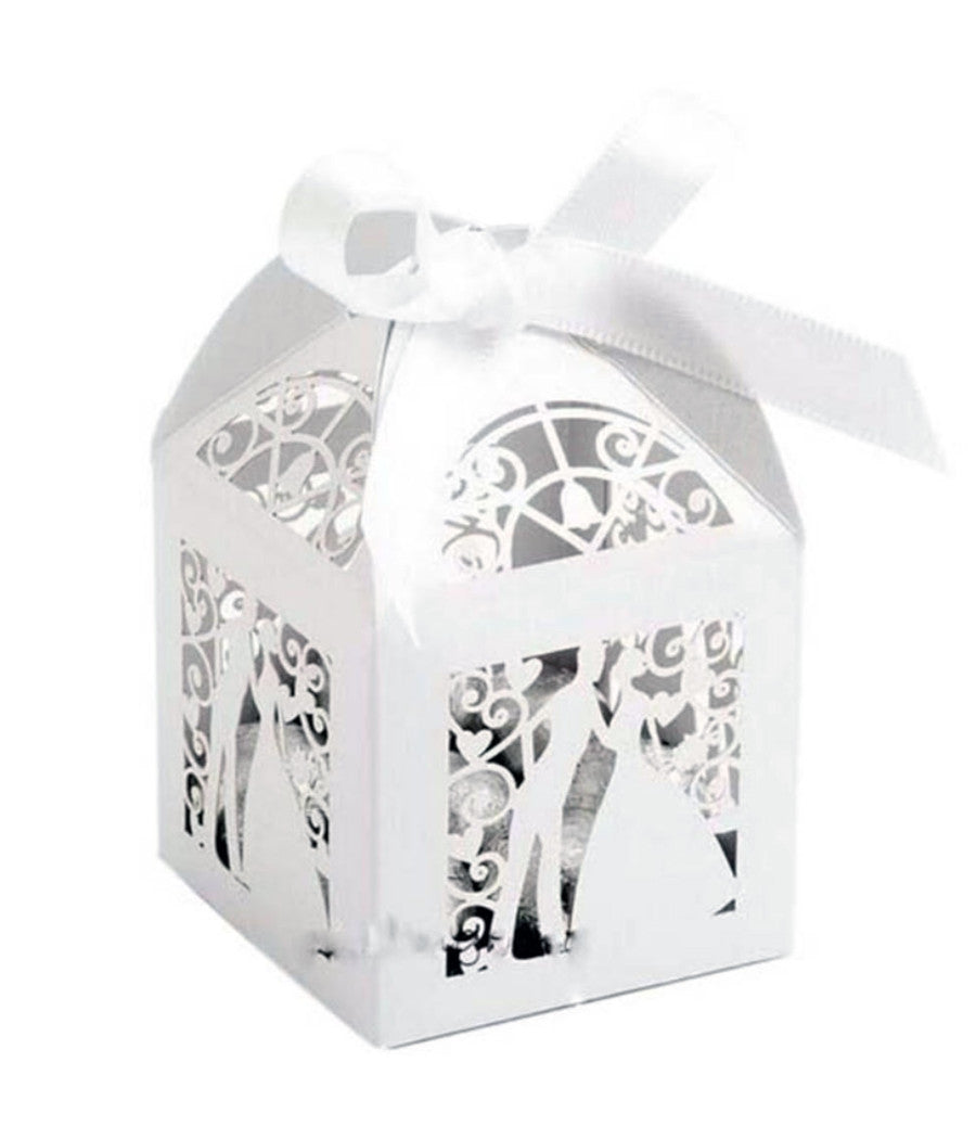 Scatoline Da Regalo Portaconfetti Porta Confetti Dolci Bianco Matrimonio Wedding         