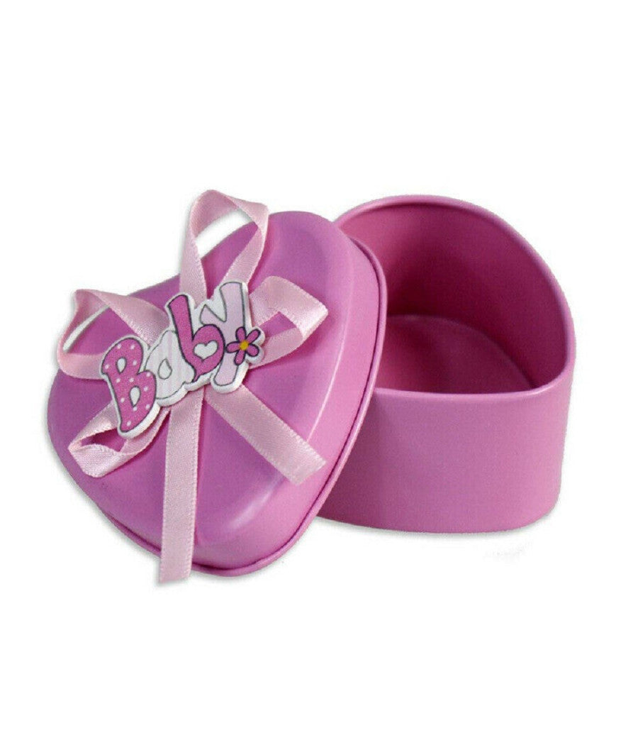 Scatoline Portaconfetti 36 Pezzi Cuore Nascita Battesimo Bomboniera Bimbo Bimba  Rosa       