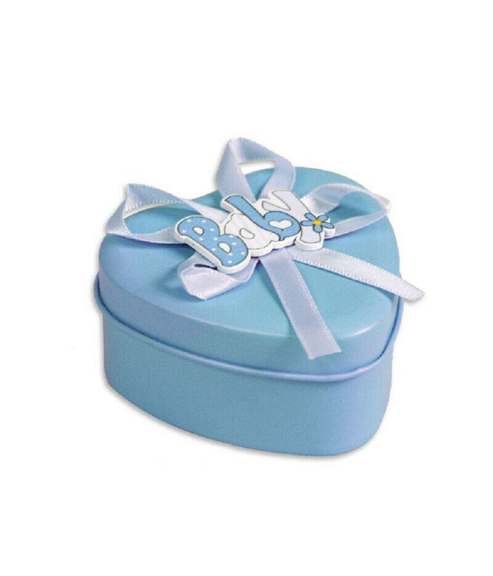 Scatoline Portaconfetti 36 Pezzi Cuore Nascita Battesimo Bomboniera Bimbo Bimba  Celeste       