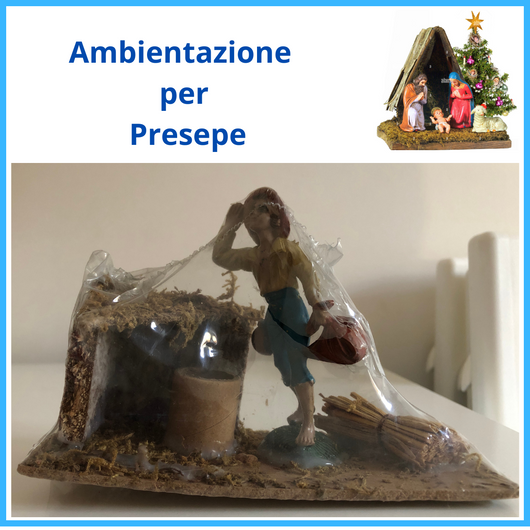 Statuine presepio presepe artigianale  scenario presepi decorazioni di natale vintage addobbi natalizi creazioni natalizie