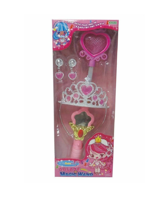 Scettro Con Corona Orecchini Bacchetta Giocattolo Gioco Bambina         