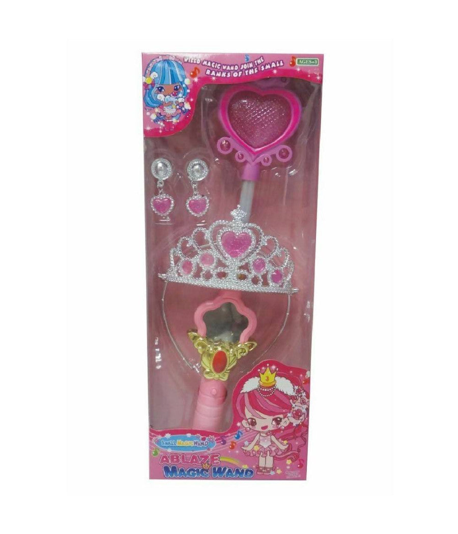 Scettro Con Corona Orecchini Bacchetta Giocattolo Gioco Bambina         