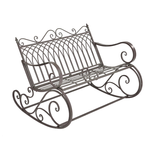 Panca a Dondolo Greenough da Giardino Vintage in Metallo 85 x 113 x 95 cm - Verde [en.casa]