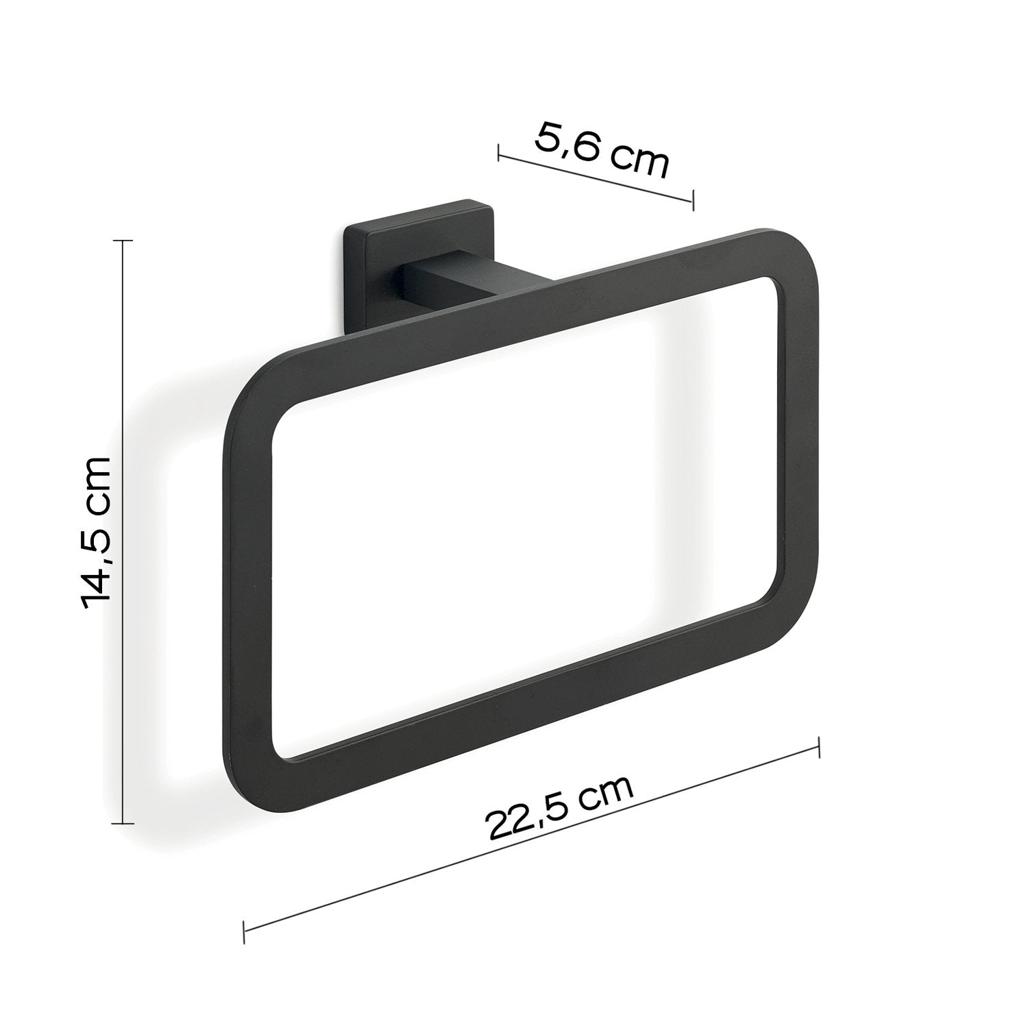 Portasalviette ad anello da muro in acciaio inox e Cromall 4470 Gedy serie ATENA Nero Opaco