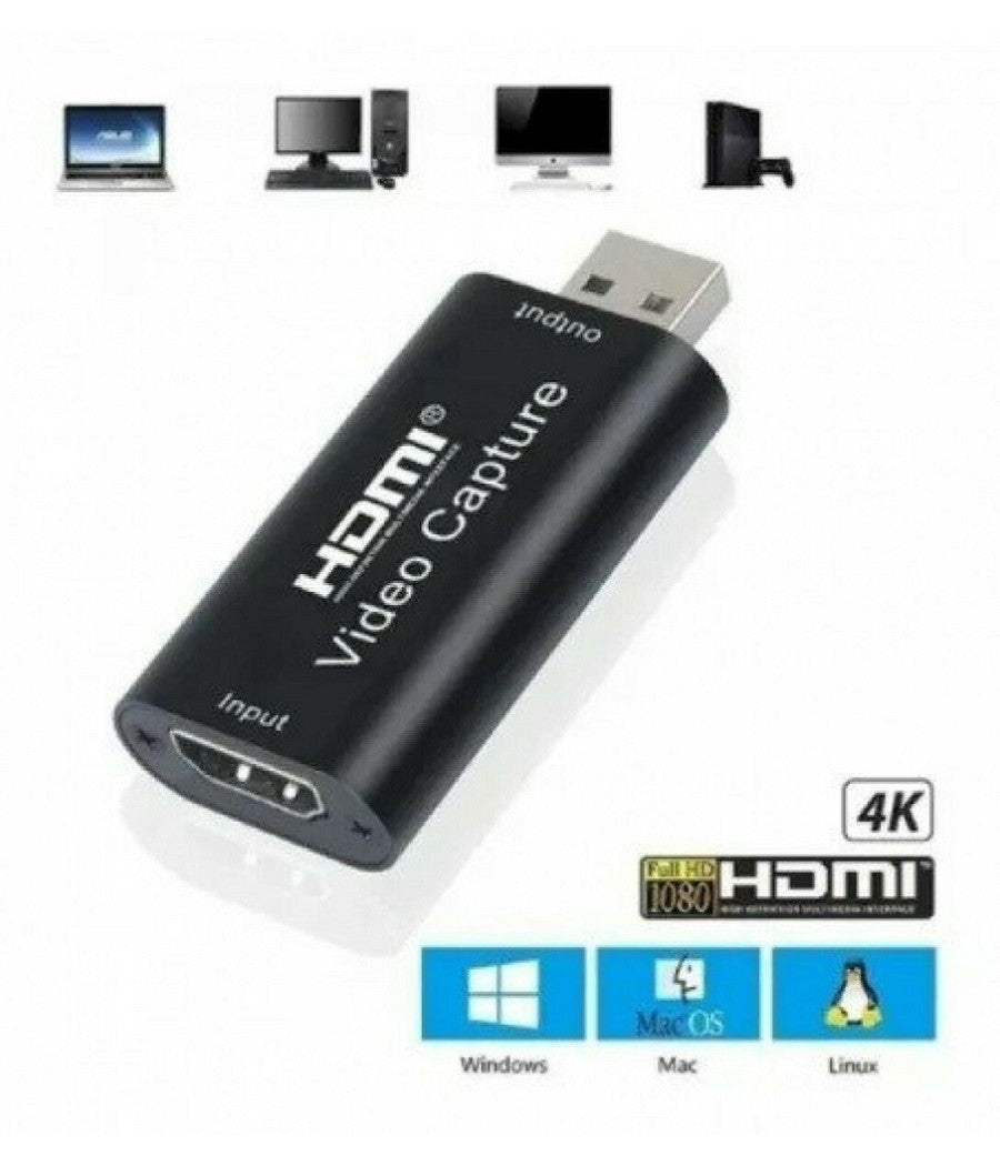 Scheda Acquisizione Video Connessione Usb Hdmi Video Capture Hd Tv 4k Q-h165 Pc         