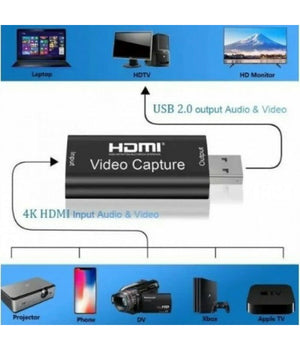 Scheda Acquisizione Video Connessione Usb Hdmi Video Capture Hd Tv 4k Q-h165 Pc         