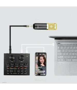 Scheda Audio Esterna Bluetooth Per Dirette Steaming Mixer Pc Cellulare Dal Vivo         