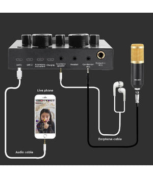 Scheda Audio Esterna Bluetooth Per Dirette Steaming Mixer Pc Cellulare Dal Vivo         