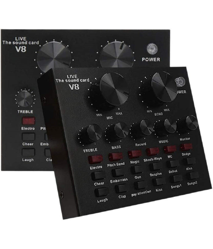 Scheda Audio V8 Cambia Voce Conversione Effetti Sonori Mixer Registrazione Usb         