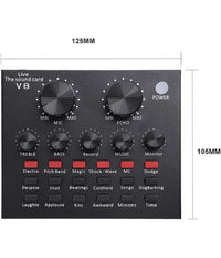 Scheda Audio V8 Cambia Voce Conversione Effetti Sonori Mixer Registrazione Usb         