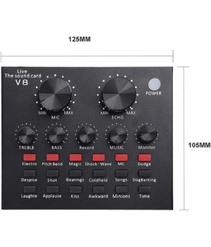 Scheda Audio V8 Cambia Voce Conversione Effetti Sonori Mixer Registrazione Usb         