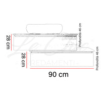 Mobile bagno moderno sospeso Avantgarde Frassino - 90 cm